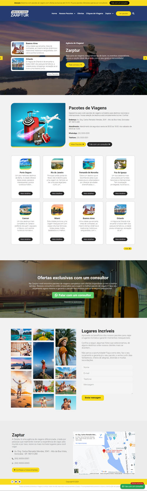 Página inicial completa